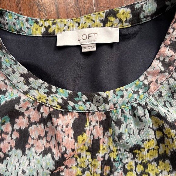 floral print midi button-down shirt dress flowy spring - Picture 10 of 11